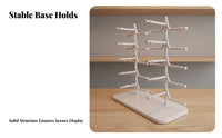 10 Pair Glasses Display Simple Stand To Install 10-Pair Sunglasses Stand Space-Saving 2-Row Eyeglass Rack for Opticians, Retailers, Retail Store