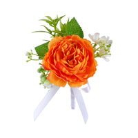 Wedding Corsage Handmade Rose Boutonniere Corsage with Ribbon Rustic Floral Accessory Elegant for Bridesmaids, Ceremony, Prom