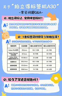 【团】爱墨拍立得标签机A30热转印标签打印机DIY高清字体mini白边相片纸小卡边框贴纸专用涂鸦便携式透明底 套餐①：A30绿色单机+【送1卷透明标签】
