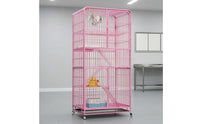Cat Cage Pastel Metal Wire Cat Kennel with Hammock Pet Housing