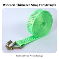 Secure Fastening Ratchet Lashing Strap with J-Hooks High Tensile Strength Ratchet Lashing Strap Wear-Resistant for Trailers, Tow Vehicle