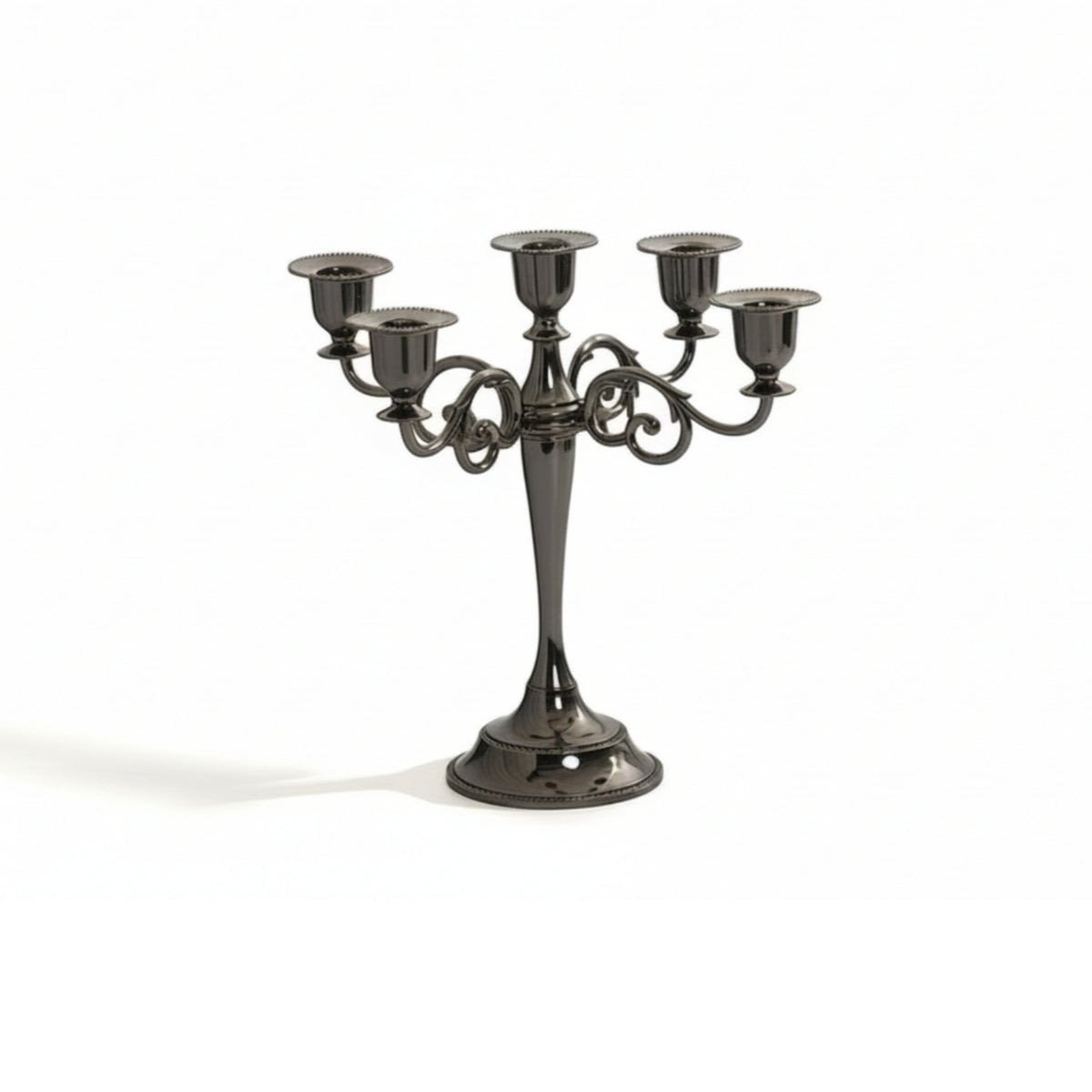 Decorative 5-Arm Candelabra Ornate 5-Arm Candle Holder Elegant Candelabra with Scroll Arms Vintage for Wedding Planners, Home Decorators, Dining Tables, Living Rooms