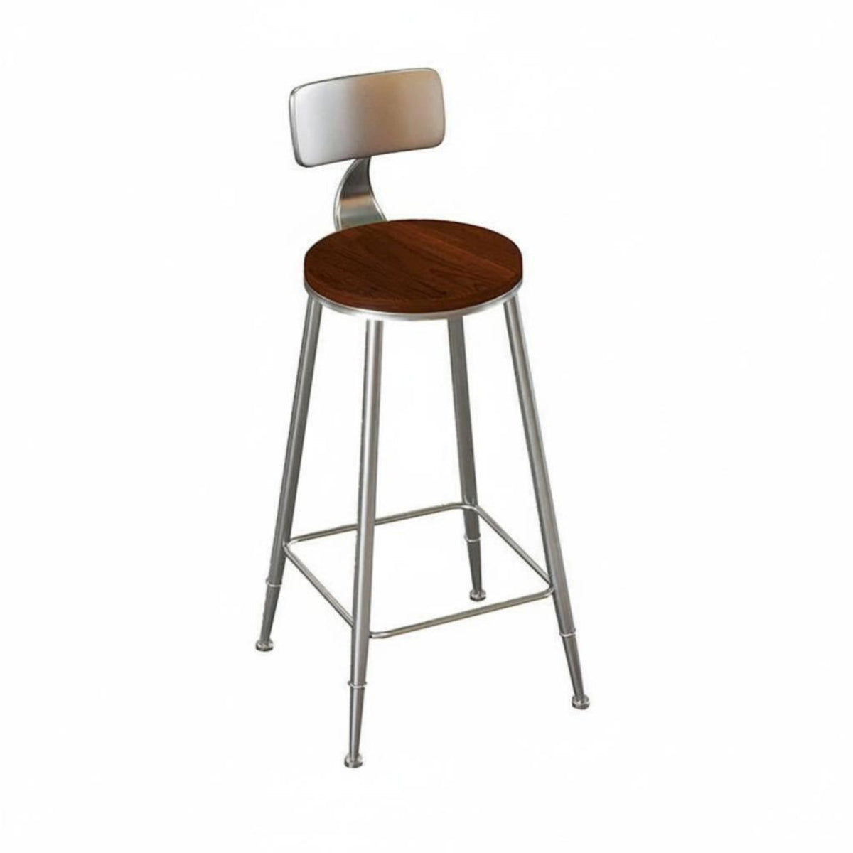 Industrial Aesthetic Metal Frame High Stool with Backrest Retro Design Bar Height Seating Versatile Commercial Furnishing Space-Saving for Cafe Owners, Apartment Dwellers, Restaurant, Small Areas, Dining Room, Kitchen