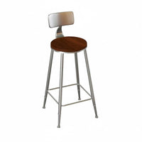 Industrial Aesthetic Metal Frame High Stool with Backrest Retro Design Bar Height Seating Versatile Commercial Furnishing Space-Saving for Cafe Owners, Apartment Dwellers, Restaurant, Small Areas, Dining Room, Kitchen