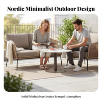 4 Pieces 4-Piece Woven Sofa Set Nordic Design Patio Furniture luxuriously soft pads colorfast Resistant for Families, Balcony