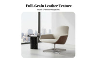 Italian aesthetic Upholstered rotating Armchair Minimalist Design Oversized rotating Barrel Chair Deep Seat Indoor Seating Wraparound backrest for Business Owners, Interior Designers, Reception Area, Office, Living Room, Bedroom