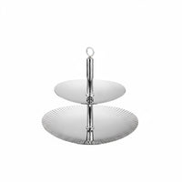 Stainless Steel Fruit Stand Tiered Display 2 Tier Serving Tray Modern Minimalist Design Double Layer Snack Tray
