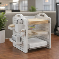 Pegboard Desk Organizer Easy to Organize Pegboard Shelf Organizer Space Saving Office Desk Storage Rack for Students, Study Room