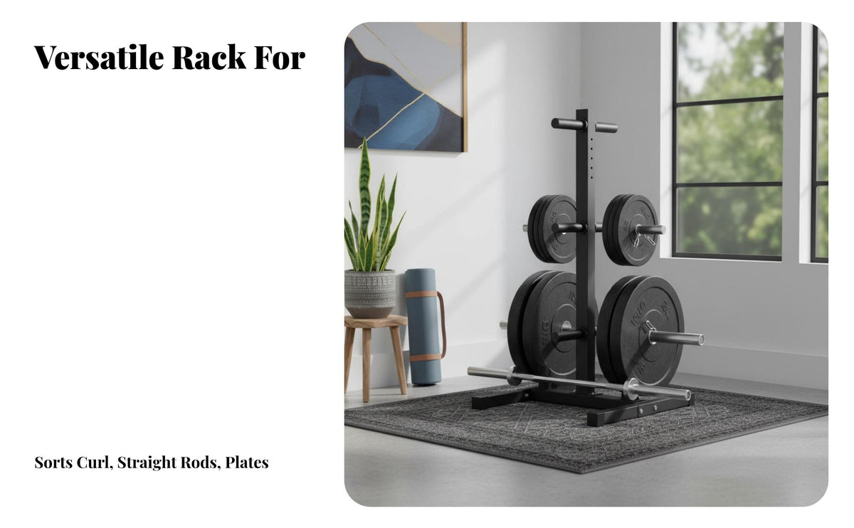 Fixed Barbell Rack Space Saving Design Barbell Storage Stand Sturdy Construction Bar Storage Rack