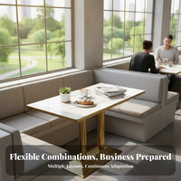 Light Luxury Aesthetic Booth and Chair Dining Set Minimalist Design Cafe Seating Group Cushioned Seat Commercial Furniture Space-Saving for Restaurant Owners, Interior Designers, pearl Tea Shop, Bistro, Bakery