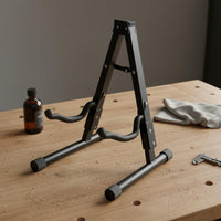 Space-Saving Foldable Guitar Stand Anti-Slip Feet Triangular Guitar Stand Padded Protection for Travel, Studio, Stage