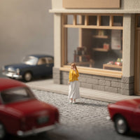 1/64 Miniature Woman Figurine Resin Woman Figurine with Standing Pose Decorative Standing Figure for Collectors, Model Train Layout, Tabletop Display