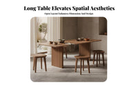 Block Leg Plank Table dense Wood Conference Desk Minimalist Design Office Furniture for Interior Designers, Homeowners, Dining Room, Restaurant, Study
