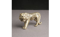 Chinese Astrological Tiger Figurine Detailed Craftsmanship Vintage Tiger Paperweight Handmade Desk Ornament for Collectors, Study Room, Office