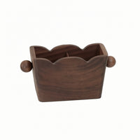 Solid Wood Wooden Controller Holder 2-Compartment Controller Control Holder Compact Storage Box with Compartments Sturdy for Bedside Stand