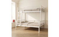Space-Saving Metal Bunk Bed Steel Bunk Bed with Ladder Long-Lasting Furniture Sturdy for Teens, Students