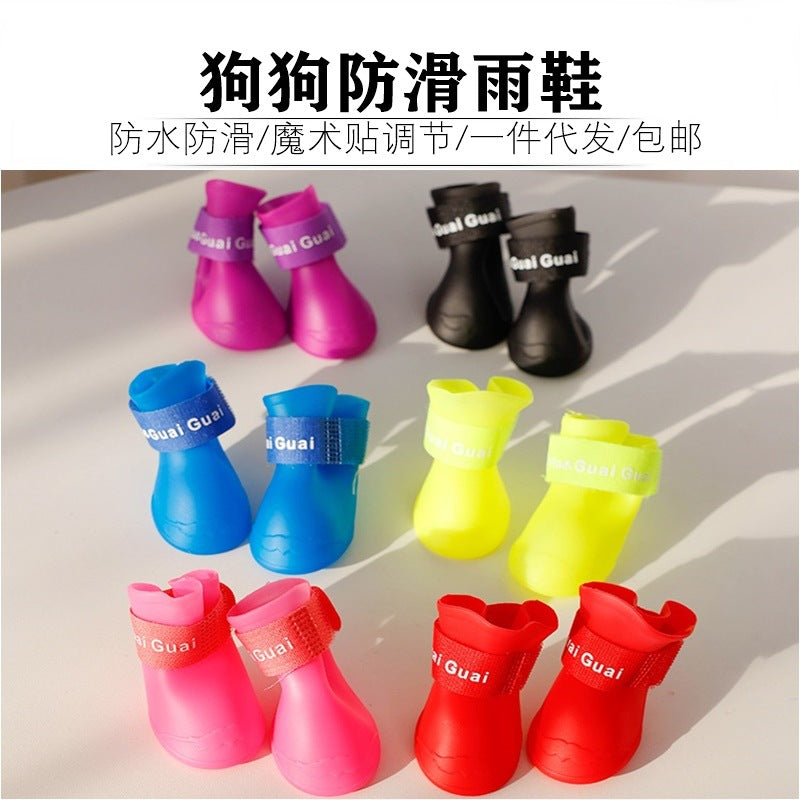 Pet Rain Shoes for Large Dogs - Anti-Dirt, Anti-Slip, Soft PVC Boots