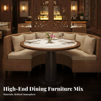 Woven Booth and Chair Set Southeast Asian Design Professional-Grade Furniture Padded Seat 500 Lb Weight Capacity