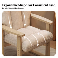 Padded Seat and spine Upholstered Wood-Frame Chair Ergonomic spinerest Upholstered Armchair firm-density paddinging Indoor Seating Easy Assembly for Home Office Workers, Readers, Adults, literary corner, Sunroom
