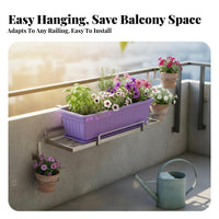 Railing plant Pot Holder Includes Drainage Tray Hanging plant Box Rack