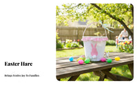 Bunny Easter Basket Lightweight and Portable Easter Carrier Festive Decoration Hare Ear Bucket Tote for Young Children, Parents