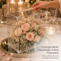 Acrylic Flower Display Box with Lid for DIY Crafts, Wedding Favors, and Jewelry
