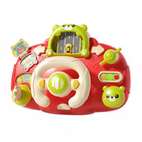 Interactive Play Stroller Steering Wheel Toy Lights and Sounds Baby Driving Simulator Multifunctional Bear Themed Driving Console Early Educational for Travel