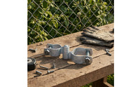 2 Pieces Galvanized Steel Chain-Link Gate Hinge Threaded Bolt Gate Hinge Clamp