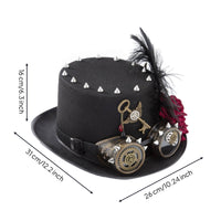 Hat with Goggles Halloween Steampunk Hat Unisex Headwear for Cosplayers, Costume Parties