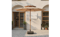 Patio Umbrella with Base UPF 50+ Outdoor Umbrella with Base 16-Rib for Homeowners, Cafe Owners, Garden, Balcony, Backyard