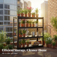 Multi-Layer Storage Rack High Load Capacity 5 Tier Adjustable Storage Rack Thickened Shelves Standing Steel Shelf for Homeowners, Balcony, Kitchen