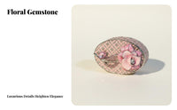 Oval Enamel Jewelry Box Handcrafted Details Rose Flower Trinket Box Alloy Material Antique Design Keepsake Chest for Women, Girls, Vanity Table