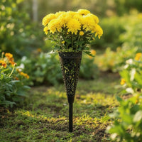 2 Pieces Grave Vase with Stake Outdoor Memorial Flower Cone Decorative