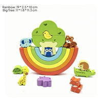 Wooden Rainbow Stacker Colorful Wooden Stacking Toy Learning for Home, Classroom
