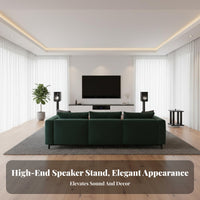 Shock-Absorbing Speaker Floor Stand Vibration Reduction Bookshelf Speaker Stand Stable Base Design Metal Audio Rack Anti-Slip Pads for Home Theater Enthusiasts, Audiophiles, Professionals, Stage