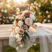 Waterfall Bridal Floral Arrangement Rustic Elegant Blossom Wedding Floral