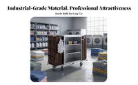 Double-Sided Linen Cart Heavy Duty Stainless Steel Hotel Trolley Large Capacity Commercial Cleaning Cart on Wheels for Guest Room, Restaurant