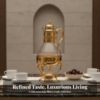 3 Pieces Arabic Dallah Coffee Pot Heatable Arabic Coffee Pot Set Ornate Details