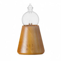Waterless Essential Oil Scent Disperser Ambient Night Light Oil Mist Dispenser LED Accents Lighting Wood and Glass Scent for Bedroom