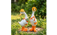 2 Pieces Duck Garden Ornaments Decorative Duck Statues with Boots for Yard