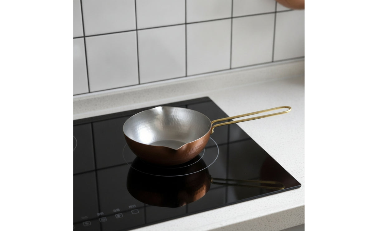 Milk Pan with Spout Compact Small Sauce Pan Stovetop-Ready Butter Warmer for Home Cooks, Kitchen