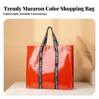 Reusable Shopping Tote Solid Color Reusable Grocery Bag Heavy Duty Foldable Shopping Bag for Commuters, Shoppers, Supermarket, Travel, Daily Use