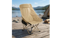 Camping Chair with Carry Bag Padded Folding Chair with Side Pocket Furniture High-Back Portable for Campers, Fishing, Picnics