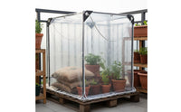 Clear Waterproof Tarp All-Weather Protection Clear PVC Cover Reinforced Edges PVC Rainproof Cover with Grommets Windproof for Gardeners, Balcony, Greenhouse, Garden