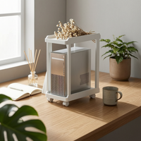 Mobile Computer Unit Stand Sturdy Build Rolling Computer Unit Holder Anti Rolling PC Cart for Office, Home