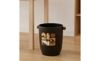 Wastepaper Basket Decorative Trash Can with Side Knobs Large Trash Can with Handles for Office