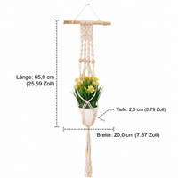 Macrame Plant Hanger, Handwoven Plant Hanger from Natural Fiber Rope, 85cm Long, for Indoor & Outdoor, Garden & Balcony, Nordic Style