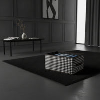 Houndstooth Storage Box Collapsible Textile Storage Box Closet Organizer Space-Saving Reinforced for Wardrobe, Shelves