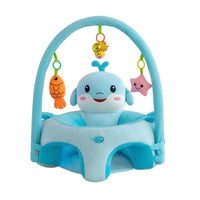 Safe Baby Sit-up Chair with Toy Bar Padded Sit up Floor Seat Cushioned Baby Chair with Toys Cushy for Babies, Sitting Practice