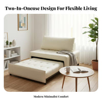 Foldable Single Fold-expandable Sleeper Chair Space-Saving Transformable Chair Bed 2-in-1 Design Transformable Seating Plush Cushioning for Apartment Dwellers, Students, individuals, Small Spaces, Living Room, Bedroom, Playroom